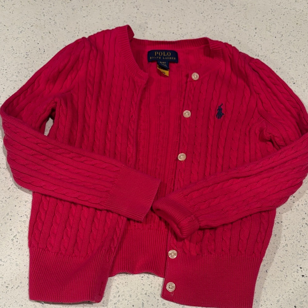 Polo by Ralph Lauren Kids HOT PINK Cable Knit Cardigan